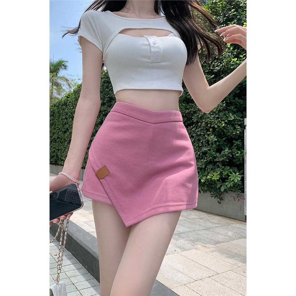 港味纯欲粉色半身裙女夏