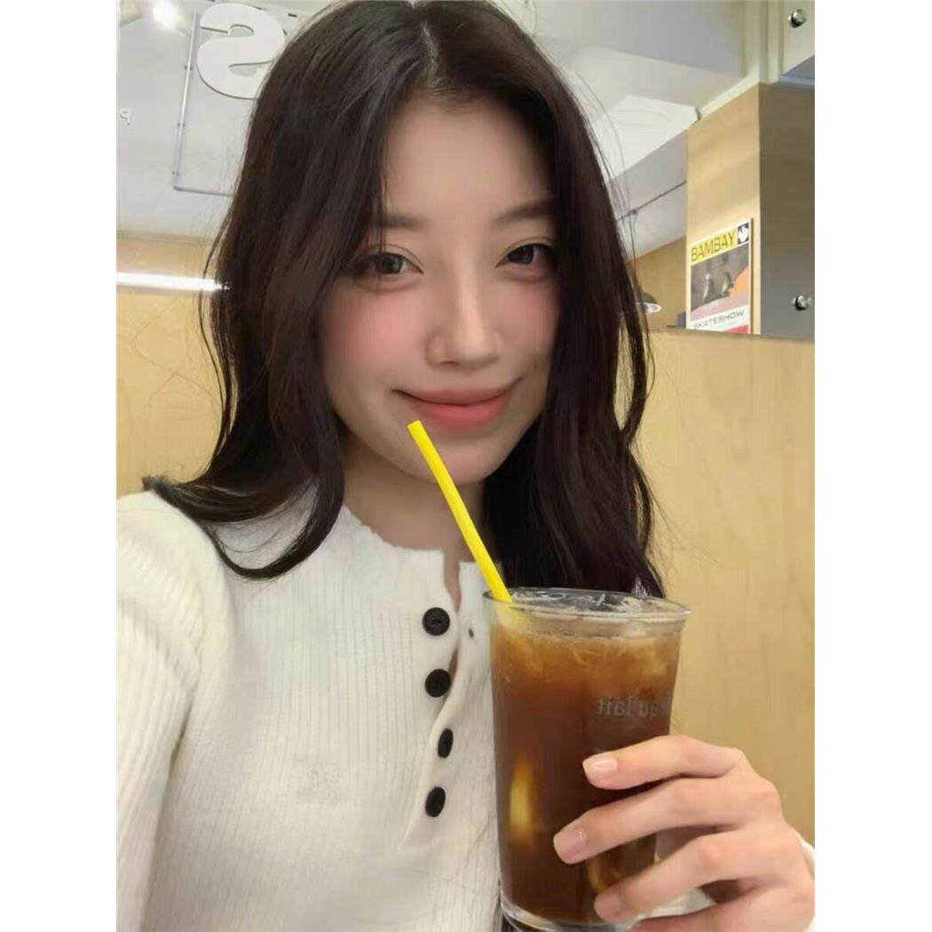 松弛感韩系白色修身内搭可外穿毛衣女秋冬新款慵懒针织打底衫上衣