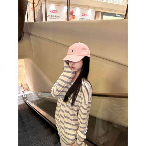 慵懒圆领条纹长袖T恤女20