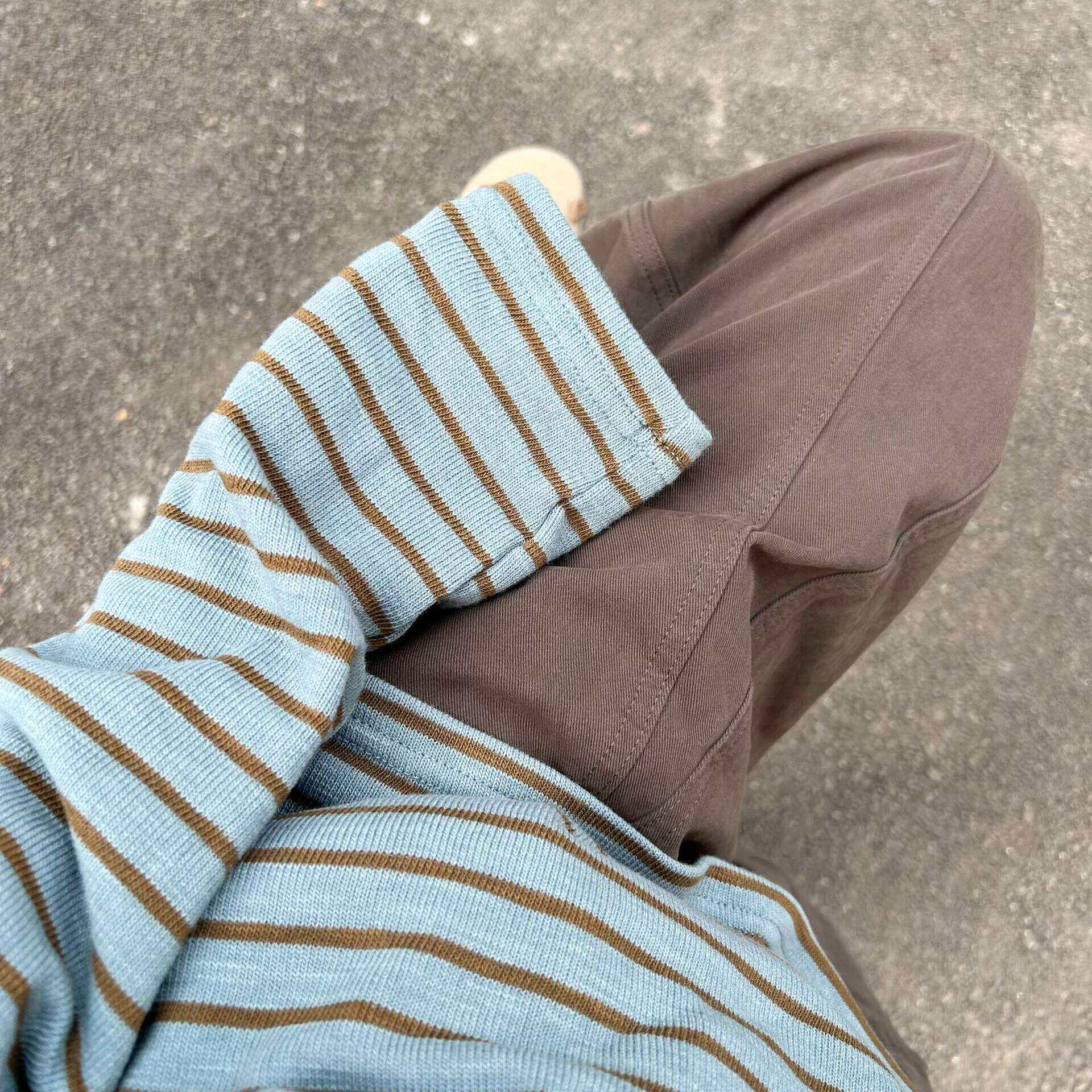 慵懒风针织衫女2026新款宽松韩系早春季穿搭条纹薄款长袖t恤上衣