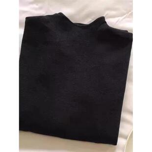 半高领打底衫黑色毛衣女秋冬季简约内搭修身可外穿搭针织长袖上衣