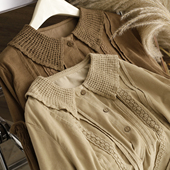 设计感衬衫 木耳边棉质灯芯绒娃娃衫 宽松显瘦灯笼袖 新款 女2023秋季