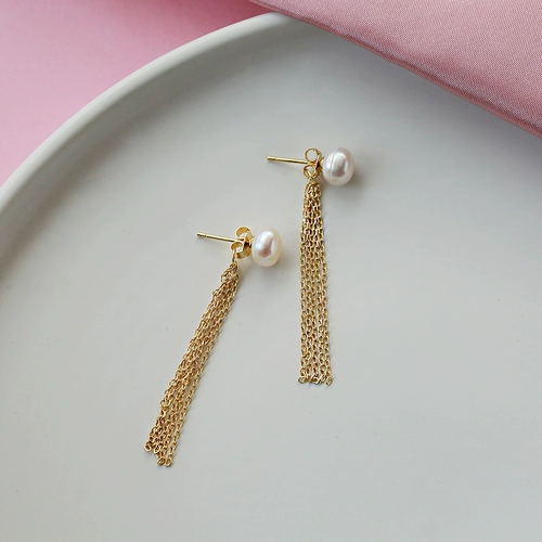 Золотые ретро милые серьги из жемчуга, серебро 925 пробы, легкий роскошный стиль