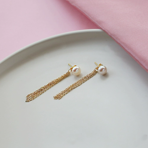 Золотые ретро милые серьги из жемчуга, серебро 925 пробы, легкий роскошный стиль