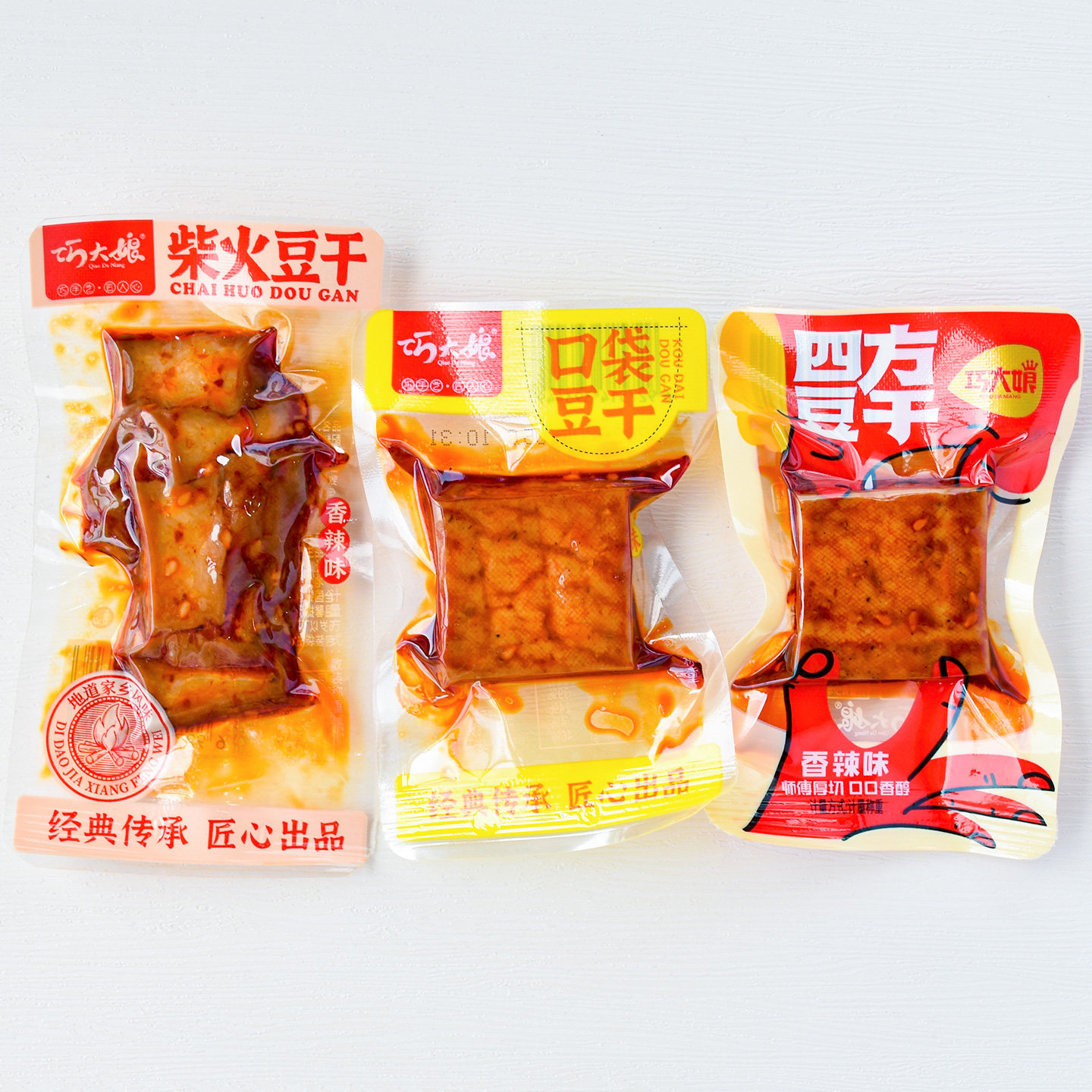 巧大娘口袋四方豆干香辣味柴火干