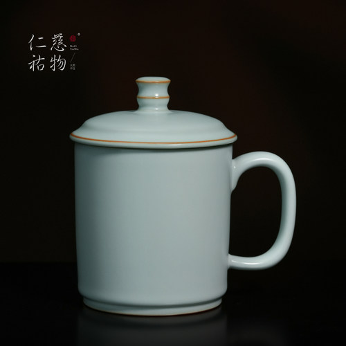 汝窑办公杯景德镇手工陶瓷