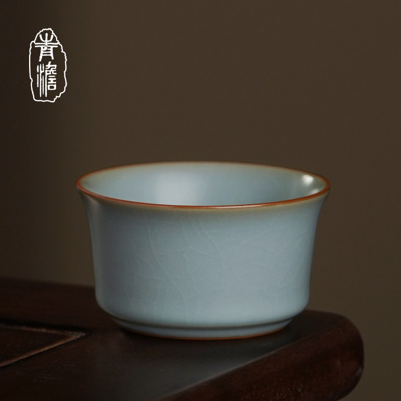汝瓷主人杯单杯小茶杯陶瓷礼盒装景德镇汝窑开片可养手工原矿青瓷,餐饮具,茶杯,淘宝优惠券,粉丝福利购,淘宝优惠卷