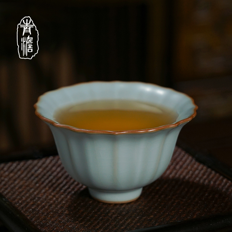 青澹汝窑主人杯景德镇手工陶瓷