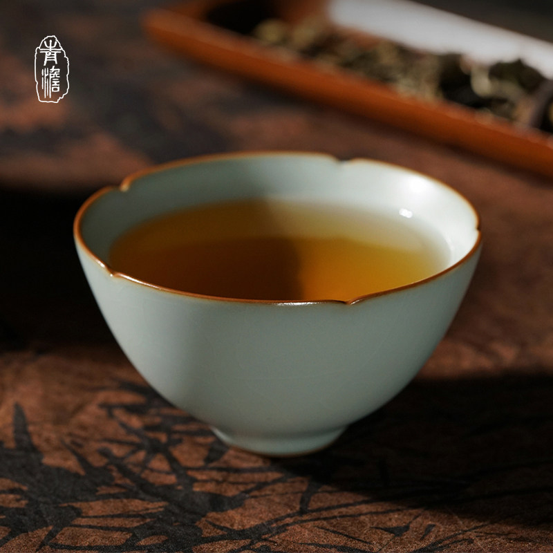 古月杯手工汝窑主人茶杯单杯品茗杯开片可养景德镇陶瓷青澹窑汝瓷,餐饮具,茶杯,淘宝优惠券,粉丝福利购,淘宝优惠卷