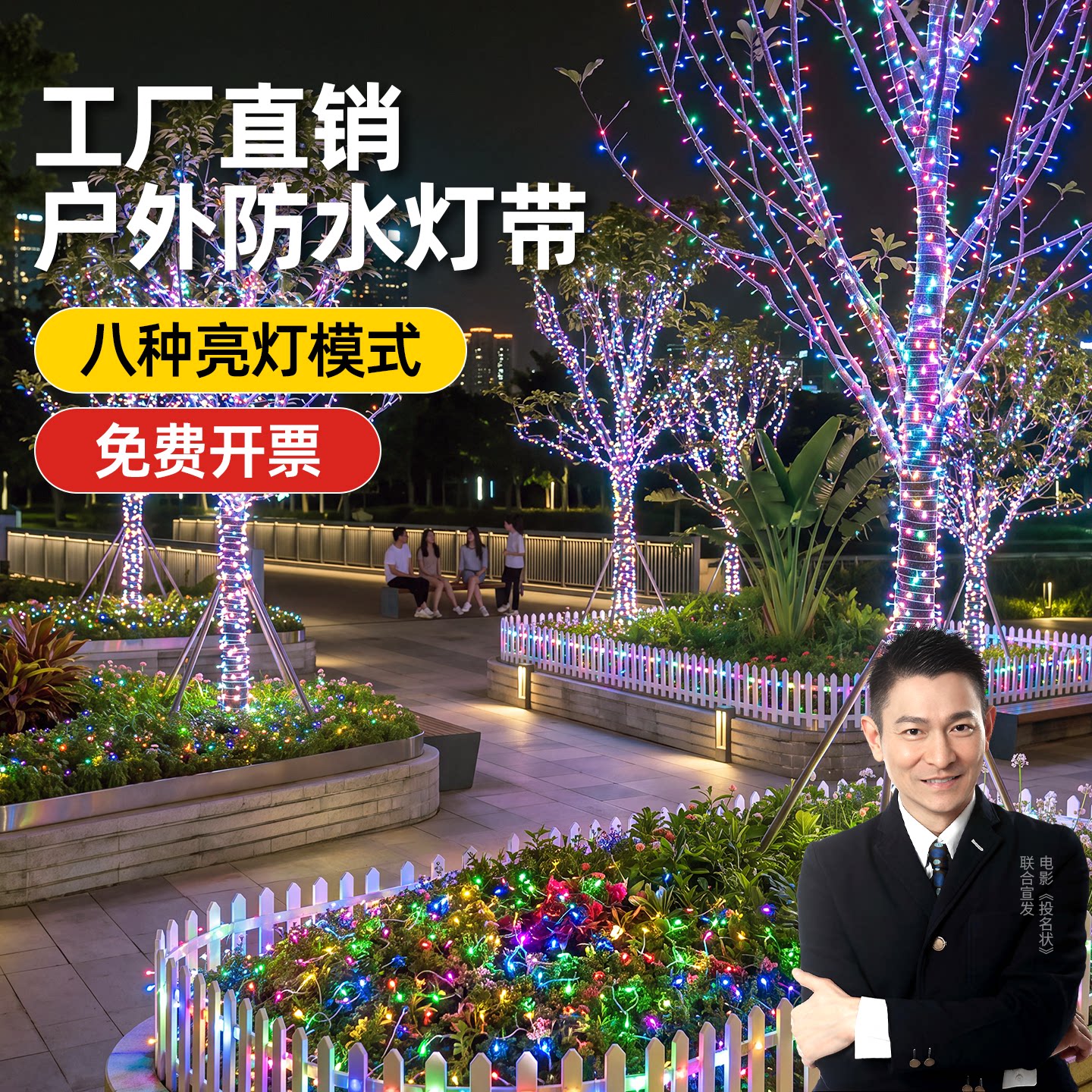 市电庭院氛围防水灯串