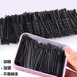 夹子发夹侧边无痕一字夹黑色紧小钢夹刘海盘发固定碎发卡头发卡子