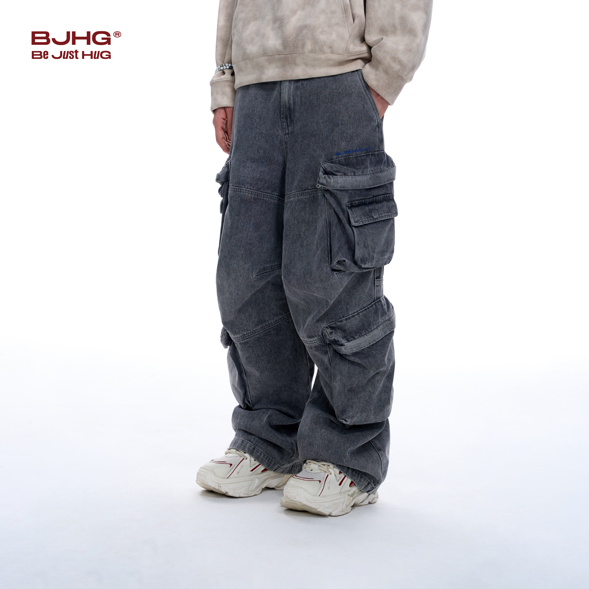 BJHG休闲裤子冬复古废土风工装裤