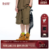 工装 2025新款 短裤 BJHG不计后果美式 男款 夏季 潮牌宽松休闲五分裤 女