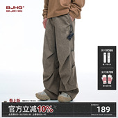 春季 子男裤 宽松休闲美式 高街裤 BJHG不计后果复古伞兵工装 阔腿裤 裤