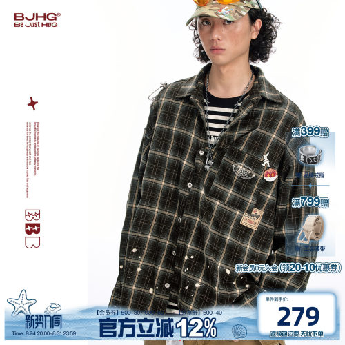 BJHG格子衬衫男款2026新款