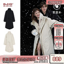 新款 冬季 加厚情侣黑色风衣大衣外套 羽绒服男女款 BJHG不计后果长款