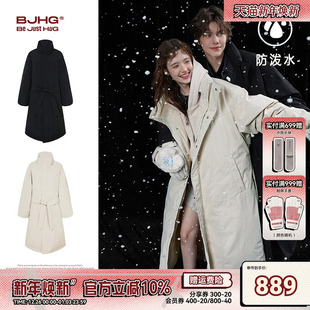 新款 冬季 加厚情侣黑色风衣大衣外套 羽绒服男女款 BJHG不计后果长款