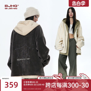 BJHG羊羔绒棉衣外套假两件棉服潮