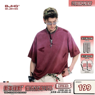 半袖 BJHG不计后果 潮夏季 t恤男2025新款 上衣女 趣味创可贴纯棉短袖