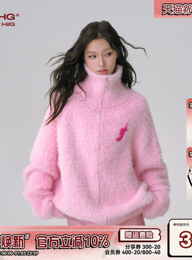 FTT Flythetruth 少女软糖毛衣女款春季仿貂绒高领针织衫外套上衣