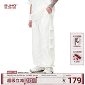 子男秋冬白色运动冲锋长裤 裤 女 BJHG不计后果工装 张艺兴宋雨琦同款