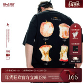 苹果t恤短袖 纯棉半袖 男款 2025新款 BJHG不计后果 情侣装 夏季 美式 女
