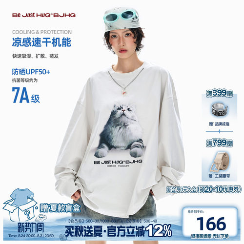BJHG猫咪长袖T恤秋季圆领上衣