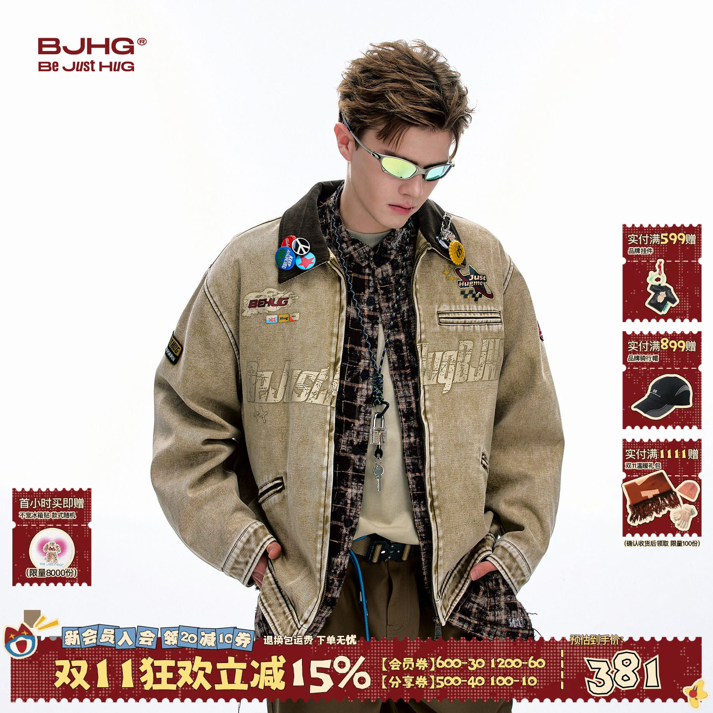 黄仁俊同款BJHG美式工装外套