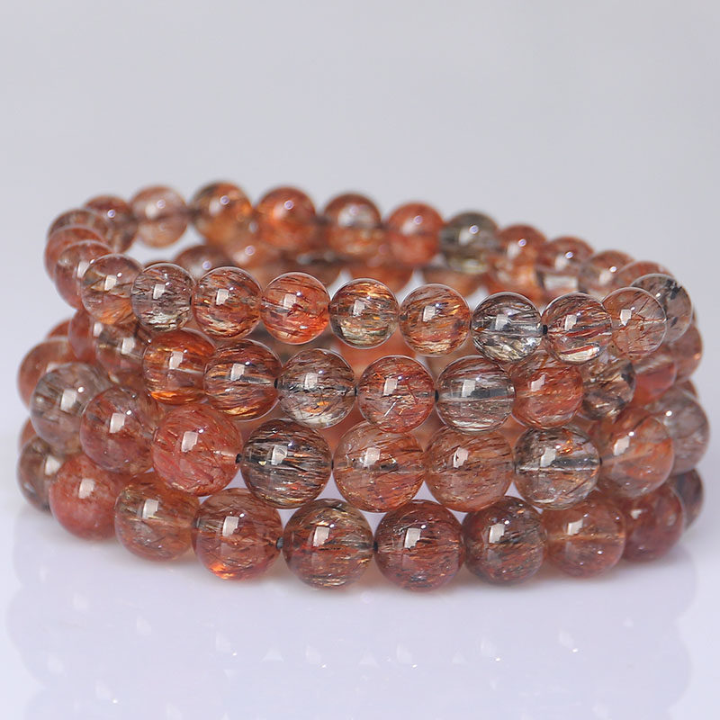 吴老头水晶 天然收藏级发晶黑金超七手链 烟花手饰女款礼物饰品