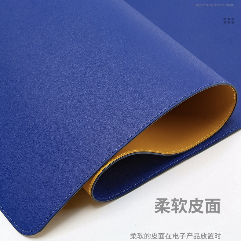 超大双面鼠标垫防滑防水电脑办公桌面垫皮革游戏书桌垫简约保护垫