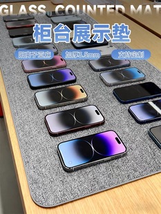 亚麻手机珠宝柜台垫底布橱窗装 饰场景布置文玩展示直播背景定制垫