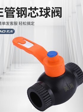 PE自来水管接头配件平口钢芯球阀全新料DN202532大口径阀门加厚阀