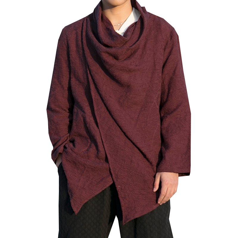 春秋佛系中长款棉麻风衣居士服