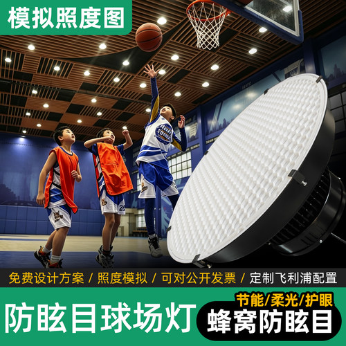 蜂窝防眩目篮球场照明灯球馆专用