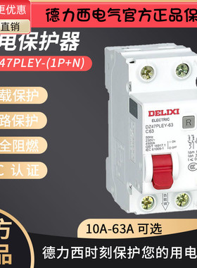 DZ47PLEY漏电保护器双进双出1P+N断路器32A空气开关电闸10A-63A安