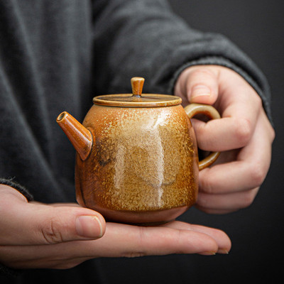 柴烧陶瓷泡茶壶茶水分离耐高温加厚茶具套装家用专用小型水壶单壶