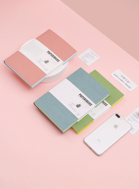 A5带页码软面方格横线本简约isn点阵笔记本商务办公皮面记事本文