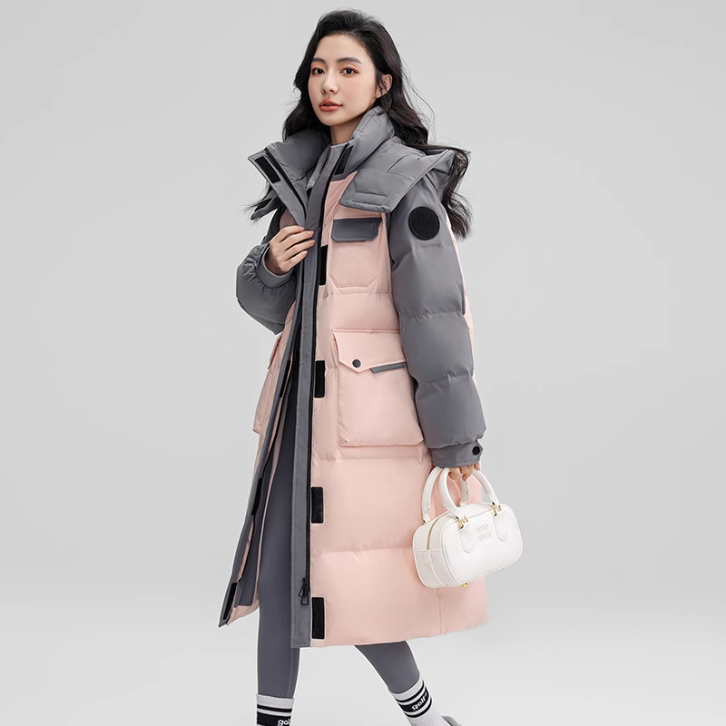欧货羽绒棉服女士中长款加厚保暖