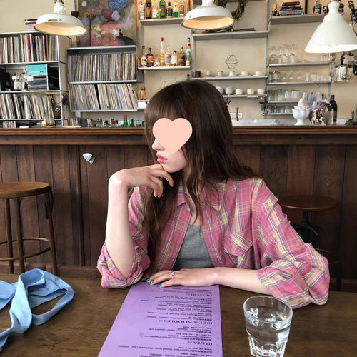 RAINY 韩系文艺氛围经典宽松格纹衬衫春夏女百搭格子衬衣翻领上衣