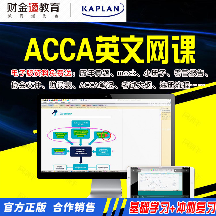 ACCA kaplan教材练习册送网课
