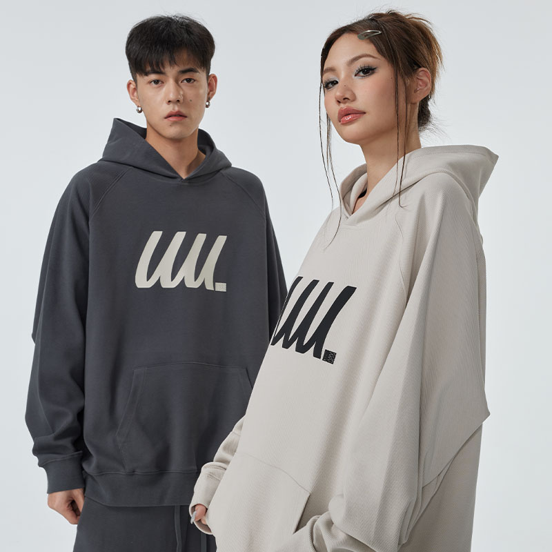 UFZ「3U」系列 重磅440g斜纹 春宽松连帽卫衣男士女生情侣装国潮