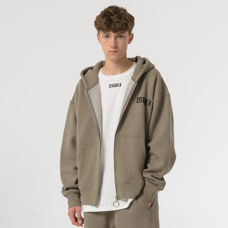 UFZ春秋季国潮牌薄绒连帽拉链卫衣男士女生款情侣装宽松开衫外套