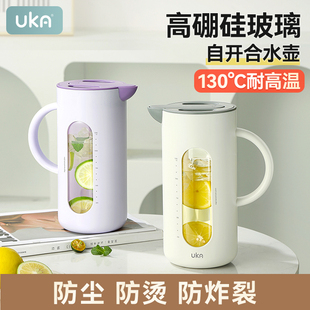 UKA冷水壶玻璃水壶耐高温凉水壶家用大容量果汁冷泡壶扎壶凉水杯