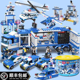适用乐高2025新款玩具积木警察指挥车军事男孩拼装汽车模型益智力