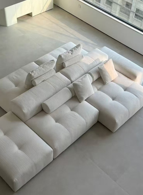 原版saba像素沙发横厅沙发不靠墙双面坐组合别墅大平层全青皮