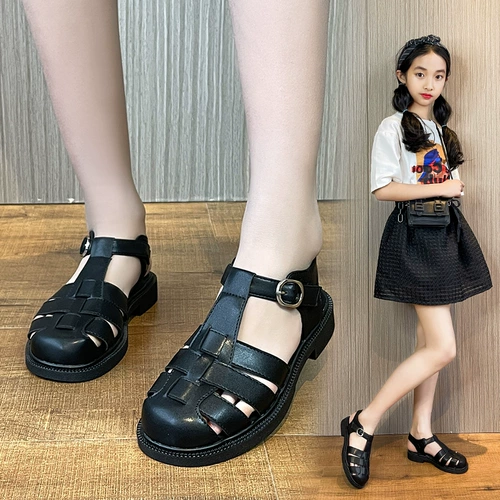 Обувь, летние детские сандалии для принцессы, коллекция 2022, в корейском стиле, мягкая подошва, подходит для подростков