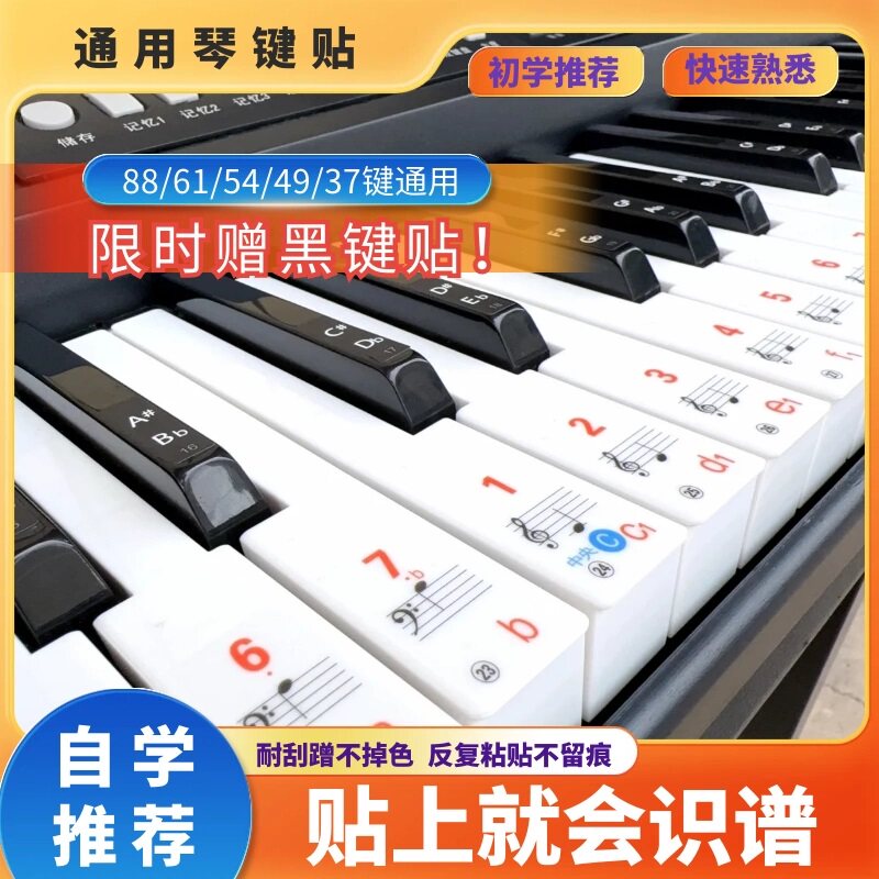 透明电子琴键盘贴纸通用