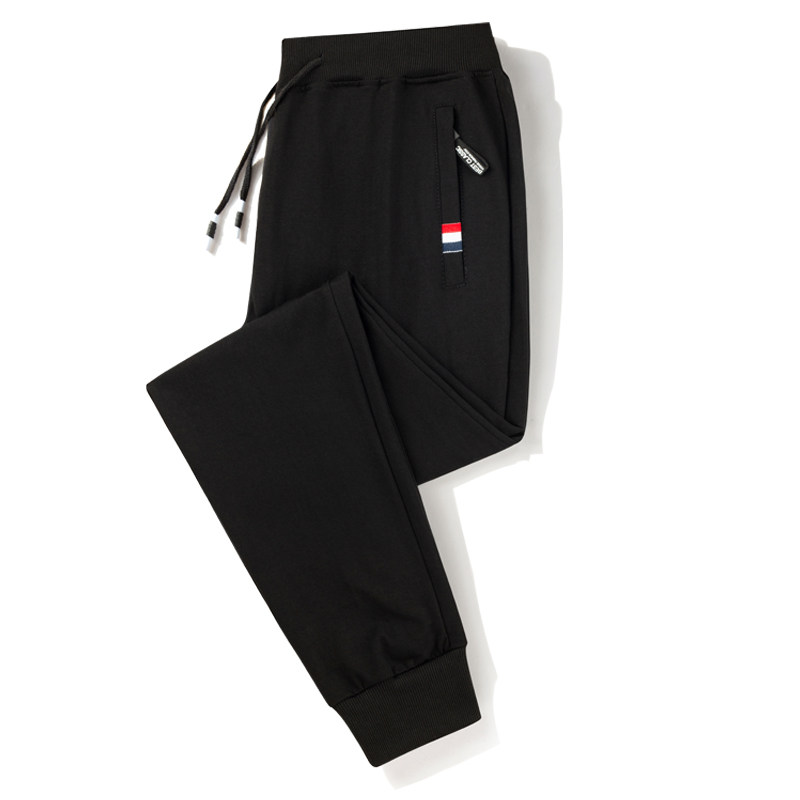 Summer Slim-Fit Sports Pants for Men, Pure Cotton Knit, Thin and Loose Casual Pants for Summer, Men's Fitness Running Pants