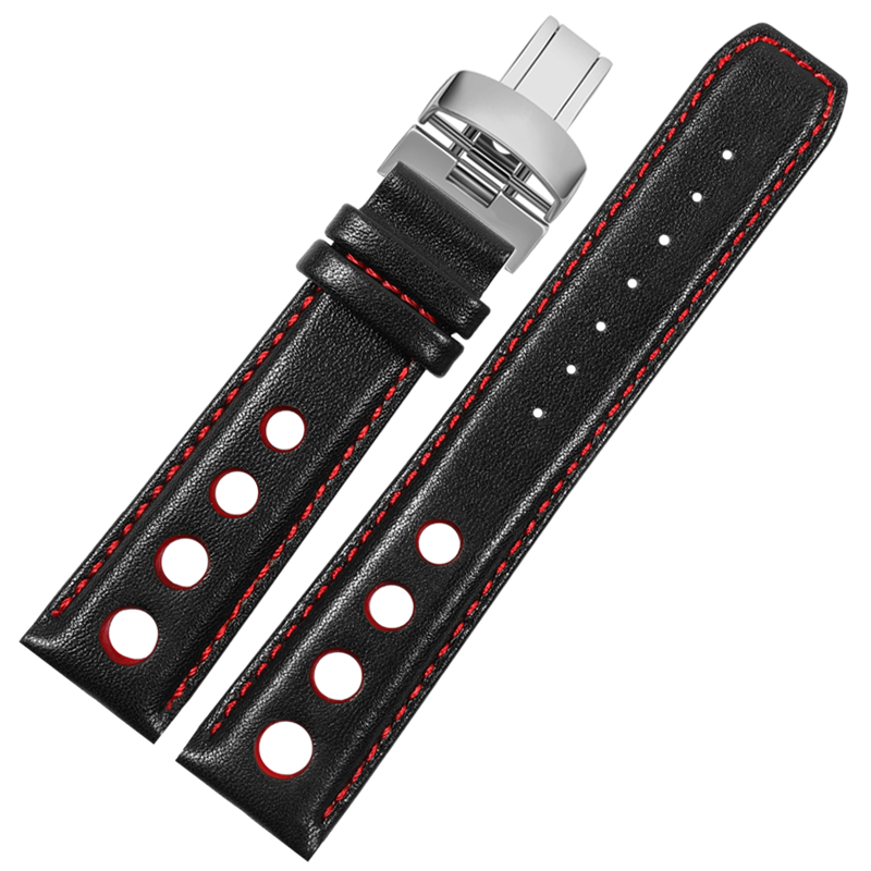 适配天梭1853手表带PRS516赛车T91运动系列T044真皮男表配件20mm