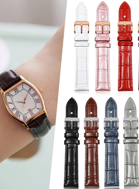 适配TITUS铁达时真皮手表带男女天长地久牛皮针扣表链配件18 20mm